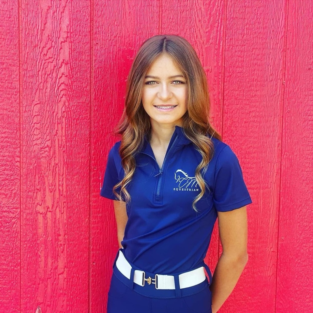 Navy New Women's short Sleeve Top equestrian top CM equestrian 4 w…